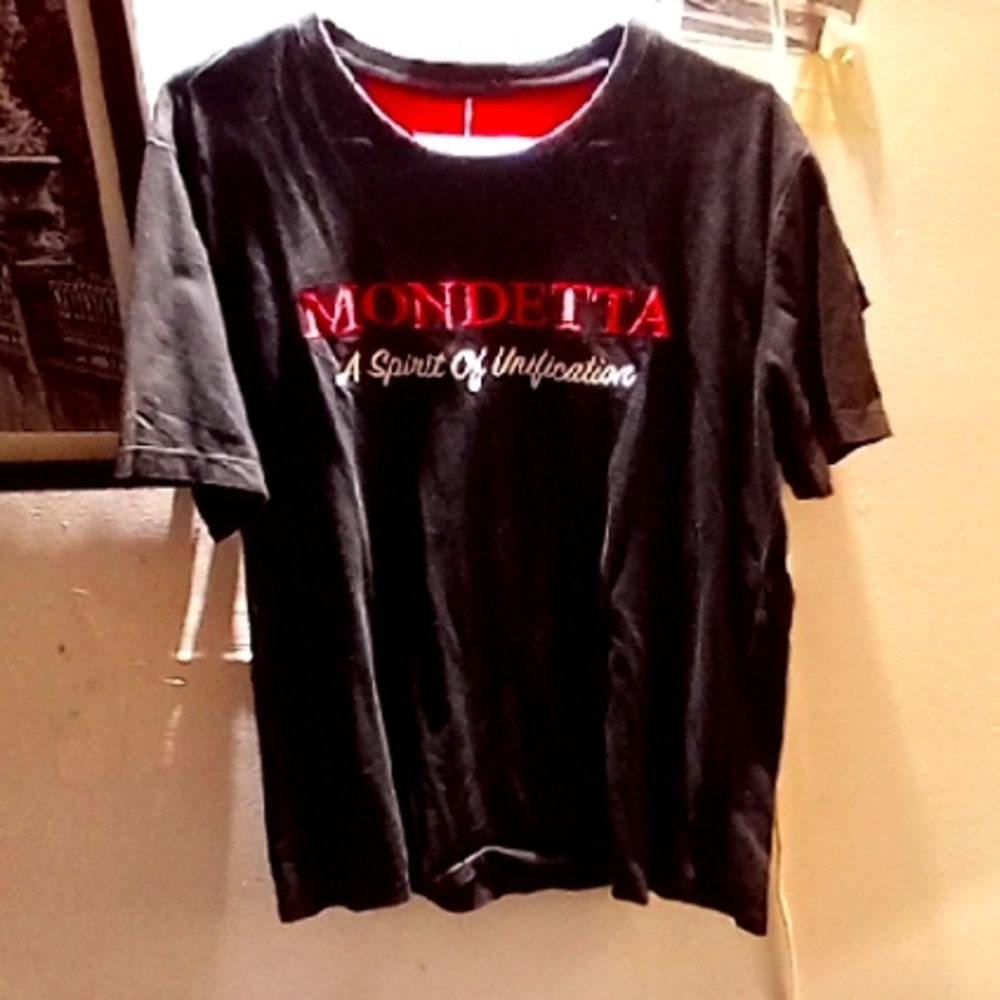 Mens Mondetta Red Black Short Sleeve Tee Size Large